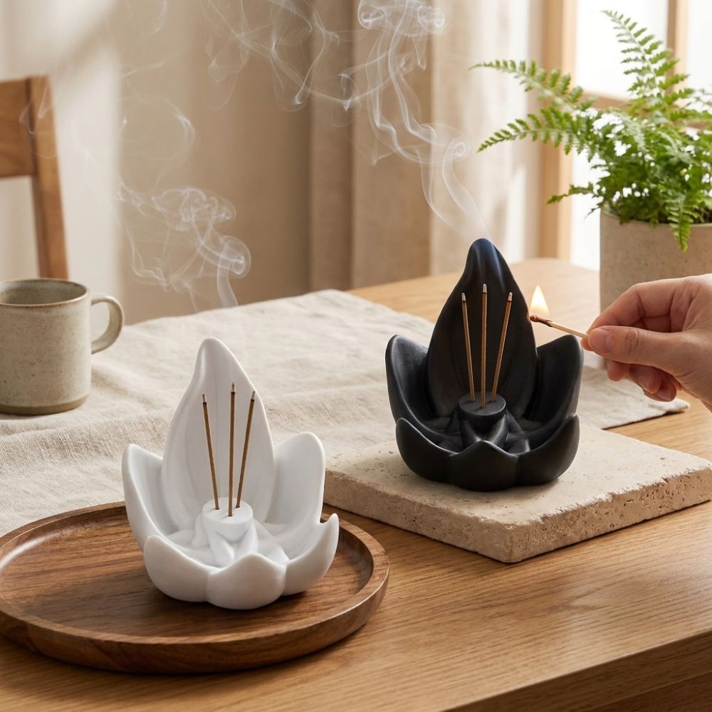 Incense Cone Holder - Pembakar Dupa Teratai Gaya Zen Cina